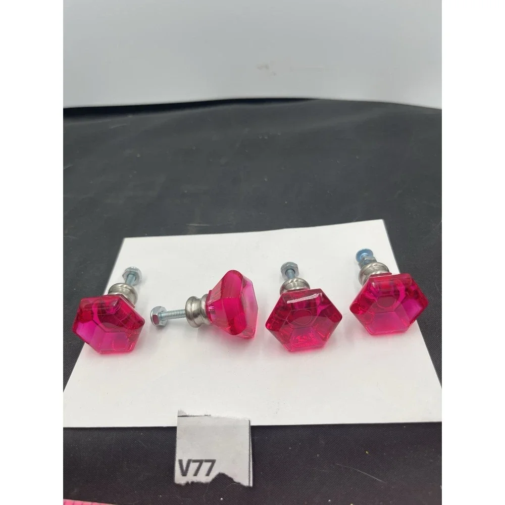 4- Hot Pink Cabinet Drawer/vanity Pulls(v77)